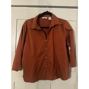 Quizz Petite Vintage Womens Button Down Blouse